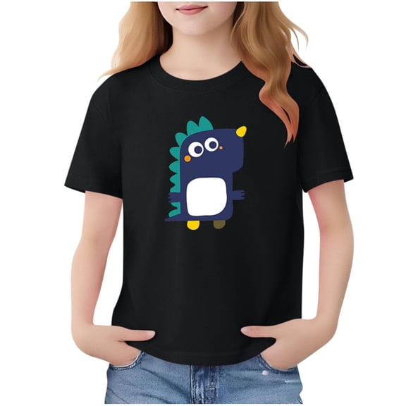 Print Tshirts for Kids Girl Boy Summer Fall Short Sleeve Boat Neck Tee Shirt Tops Child 2026 Clothing Y2K