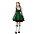 thumbnail image 2 of Kids Lace Maid Oktoberfest Costume Dress, Short Sleeve Girls Summer Festival Casual Apparel Dresses for Little Girls 3-11 Years Green 7-8 Years, 2 of 9