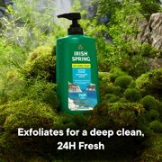Irish Spring Active Scrub Moisturizing Face and Body Wash, All Skin Types, 30 fl oz Bottle