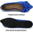 thumbnail image 4 of Comfortable Dress Shoes with Bows Pointy Toe Suede Flat Shoes Blue Size 9.5 Blue (Women's ), 4 of 7