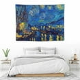 thumbnail image 3 of COMIO World Artwork Tapestry,Starry Night Castle Night Boats -Classic World Art Print Tapestry Wall Hanging Tapestry- Magical Merchandise,Van Gogh Starry Night,Gift for Bedroom Living Room Gift, 3 of 7