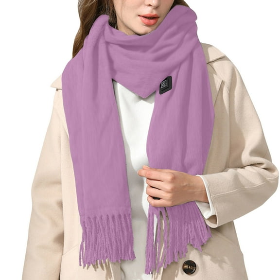 AWZXDE Women's Long Fringe Design Scarf Casual Plus Size Foldable Lightweight Portable Comfortable Layer Neck Wrap Long Scarf Hot Pink,One Size