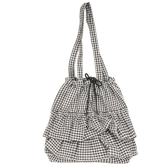 ROZYARD Womens Simple Armpit Bag Ruffle Plaids Shoulder Bag Korean Style Handbag