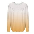 thumbnail image 4 of VgaVtl Womens T Shirts Oversized Long Sleeve Fall Winter Womens Top Orange Pleated Fancy Gradient Color Shirts,3XL, 4 of 6