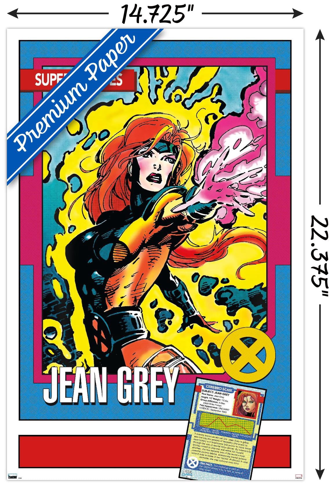 Marvel Trading Cards - Jean Grey Wall Poster, 14.725" x 22.375"