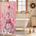thumbnail image 3 of Erosebridal Snowman Pink Shower Curtain 72Wx78L,Dreamy Winter Bath Curtain,Pink, 3 of 6