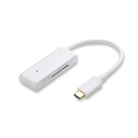 Image of Cable Matters Dual Slot USB C Card Reader (USB C SD Card Reader) in White for Micro SD SDHC SDXC Memory Cards - Thunderbolt 3 Port Compatible