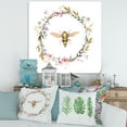 thumbnail image 2 of Designart ' Wildflowers Wreath and A Bee ' Farmhouse Canvas Wall Art Print, 2 of 4