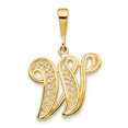 thumbnail image 1 of Diamond2Deal 14K Pendentif Initiale Lettre W en Or Jaune Script Filigrane pour Femmes, 1 of 6