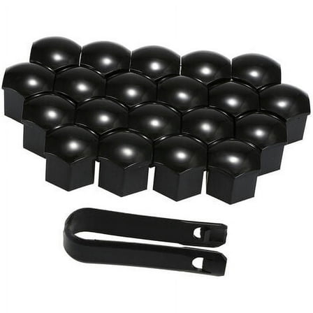 20 Pcs Universal 21Mm Wheel Nut Covers Plating Lug Nut Screw Protector Black