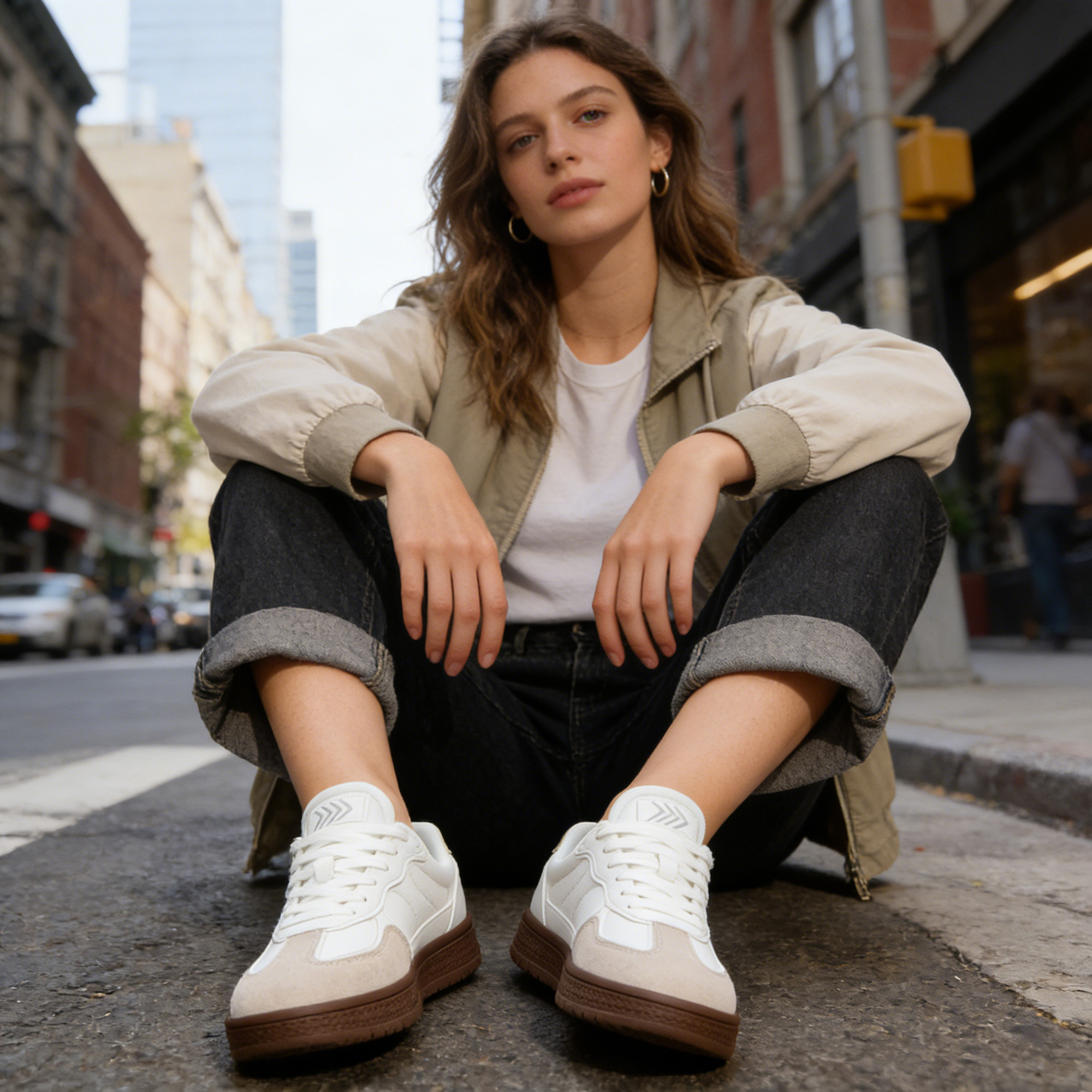 Ecetana Women's Lace-Up Casual Walking Sneakers, White photo 8