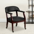 thumbnail image 2 of Flash Furniture Sarah Black Vinyl Luxurious Conference Chair with Accent Nail Trim and Casters, 2 of 12