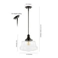 thumbnail image 3 of JONATHAN Y Schoolhouse 14" 1-Light Bohemian Farmhouse Iron/Glass LED Pendant, Oil Rubbed Bronze/Clear, 3 of 9