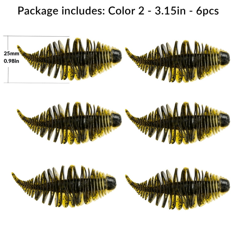 THKFISH Soft Swimbait Soft Plastic Fishing Lures Bass Lures Swim Baits  Lures for Bass Fishing Worms Fishing Bait for Bass Trout Walleye Color 2-S#  3.15in*6pcs 