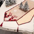 thumbnail image 2 of Christmas Table Runner Linen Tablecloth Embroidery Eco-friendly Dutable And Reusable Fade-proof Elk Home Xmas Ornaments, 2 of 6