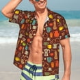 thumbnail image 4 of KLL Men's Hawaiian Shirt Short Sleeve Button Down Beach Shirts-Retro Coffee, 4 of 6