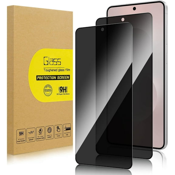 2 Pack Privacy Screen Protector for Samsung Galaxy S25 Edge[Anti-Spy Tempered Glass][Fingerprint Unlock Support], Anti-Scratch, Bubble-Free,Protective 9H Glass for Galaxy 25 Edge