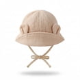 thumbnail image 2 of PureCasa Baby Summer Sun Hat for 0-3 Years Infant Boys Girls Comfortable Breathable Outdoor Hat Toddler Cotton Bucket Hats with Straps, 2 of 7