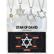 FaithHeart Star of David Cross Necklace for Women Men Sterling Silver Jewish Church Jewelry Solomon Hexagram Christ Protective Amulet Jewelry Gift for Wife Girlfriend Mothers Day