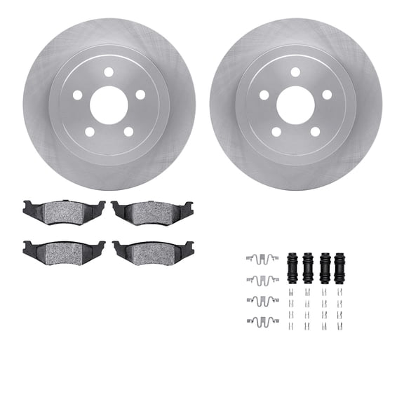 Dynamic Friction Company Rear Brake Rotors with 5000 Advanced Brake Pads includes Hardware 6512-39086