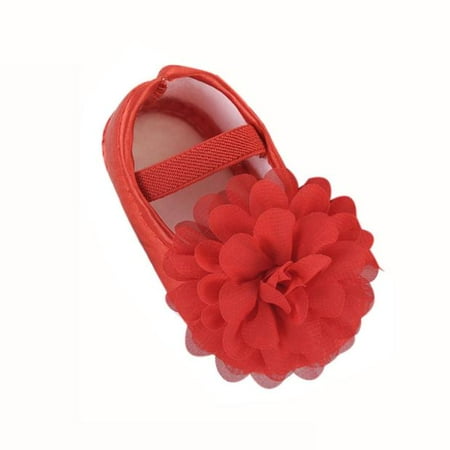 

Wozhidaoke baby stuff Kid Flower Shoes 12 Band Elastic Walking Toddler RD Chiffon Girl Shoes valentines day gifts for kids st patricks day decorations