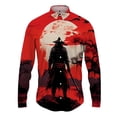 thumbnail image 4 of Camisa de solapa con estampado 3D de samurái japonés para hombre y mujer, camisas casuales de moda de manga larga, blusas con botones, ropa unisex de gran tamaño, 4 of 5