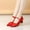 #066-Red, variant on Women's Latin Dance Shoes – Non-Slip Practice Shoes with Embossed Patent Leather, Mid-Heel for Ballet and Latin, Large Sizes Available