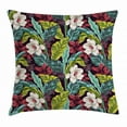 thumbnail image 1 of Plant Throw Pillow Cushion Cover, Exotic Nature Depicting Image of a Drawing with Vibrant Colored Leaves Botanical, Decorative Square Accent Pillow Case, 20 X 20 Inches, Multicolor, by Ambesonne, 1 of 2