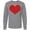 AC-Heather Grey, variant on Inktastic Red Heart Valentine Long Sleeve T-Shirt