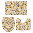 thumbnail image 2 of Summer Lemon Bathroom Rugs Set Hand Painted Lemon Non Slip Absorbent Soft Bath Mats 3 Piece Set with Bathroom Rug, U-Shaped Floor Mat, Toilet Seat Cover Small Size, 2 of 9
