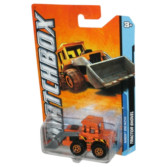 Matchbox MBX Beach (2011) Orange Tractor Shovel Construction Toy 17/120