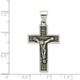 thumbnail image 3 of Sterling Silver Antiqued Box Cross Crucifix Pendant Solid Polished Material Sculptural Brilliant Luxe Designed for those who cherish timeless beauty, 3 of 4