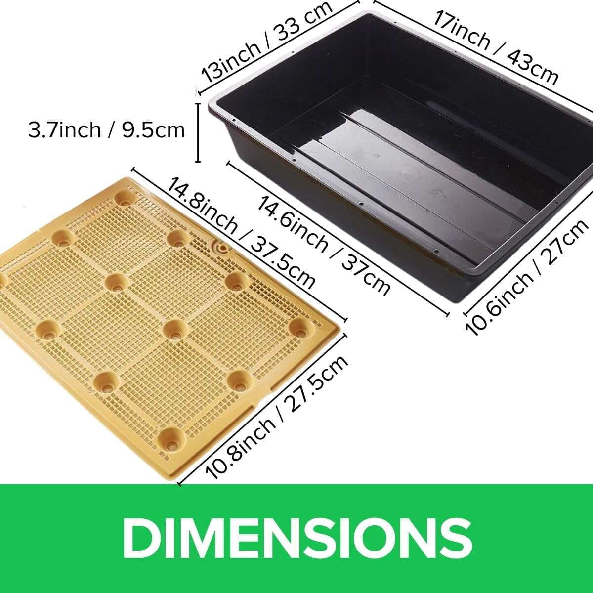BeGrit Sturdy Seed Starter Trays 13x17inch Seeds Starting Deep Tray Plant Trays 5 Pack