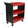 thumbnail image 2 of Heavy Duty 3 Tier Rolling Tool Cart on Wheels with Ergonomic Handle for Garage and Workshop Organization, 2 of 11