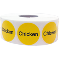 thumbnail image 1 of Yellow with Black Chicken Circle Dot Adhesive Stickers, 1 Inch Round Labels, 500 Total Stickers, 1 of 1