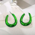 thumbnail image 4 of Pendientes de aro Huggie de resina con diseño de cúpula de colores para mujer, geometría colorida, 4 of 5