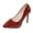 Wine, variant on White Women'S Fashion Pointed Toe Pu High Heel Pumps Retro Solid Color Dress Shoes Versatile Slip On Heels For Indoor Outdoor Casual Party Wear