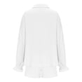 thumbnail image 5 of Womens Short Sets Summer 2 Piece Sets for Women Summer Outfits for Women Casual Long Sleeve Shirt and High Waist Shorts Fashion Two Piece Summer Sets, 5 of 5