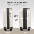 thumbnail image 4 of OmySalon Luggage Set 2 Pieces Airline Approved, 14'' Carry-On Suitcase & 20'' PC+ABS Hardshell Luggage w/ 360° Spinner Silent Wheels, TSA Lock, Expandable Lightweight Suitcase Set (White), 4 of 9