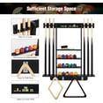 thumbnail image 6 of Lineslife Pool Cue Rack Wall Mount | 6-hole Billiard Stick Holder | 5-layer Solid Hardwood Billiard Stick Holder Rack | Pool Table Accessories for Billiard Room | Cue Rack Only | Black, 6 of 9