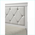 thumbnail image 3 of Queen Size Wood Panel Bed with Tufted Upholstered Headboard - White Finish for Master/Guest Bedroom, 3 of 5