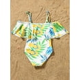 thumbnail image 5 of Family Matching Swimsuit Yellow Bikini Set for Women Girl Boy Men Swim Trunks Tropical Bathing Suit, 5 of 6