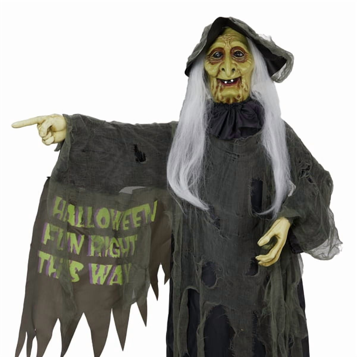 6FT Halloween Standing Decoration - Sensor-Activated (LED Eyes/Sounds/Swaying), Weather-Resistant Synthetic Fiber for Yard/Garden