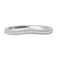 thumbnail image 2 of Aonejewelry 0.10 Carat Diamond Wedding Milgrained Curve Band In 10K Solid White Gold, 2 of 4