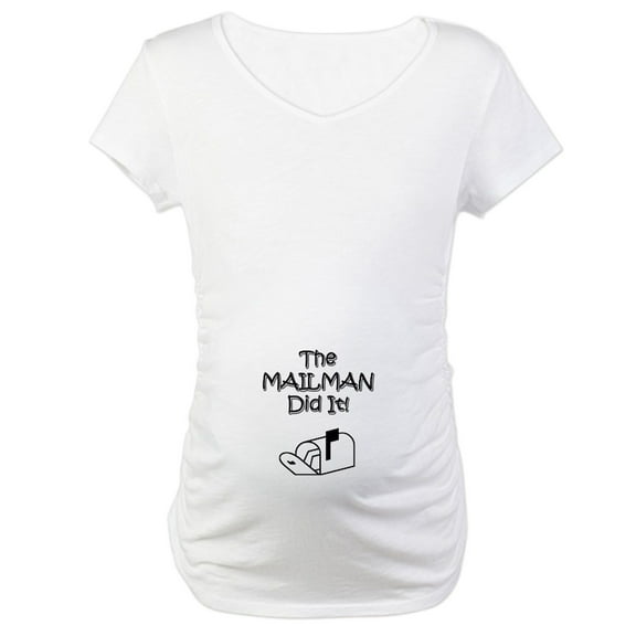 CafePress - DAD MAILMAN Maternity T Shirt W/B - Cotton Maternity T-shirt, Cute & Funny Pregnancy Tee