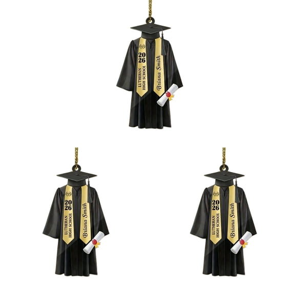 Personalized Graduation Ornament 2026 Class of 2026 Graduation Christmas Ornament Acrylic Hanging Decor with Gown Stole for College University Graduate Gifts Her Him