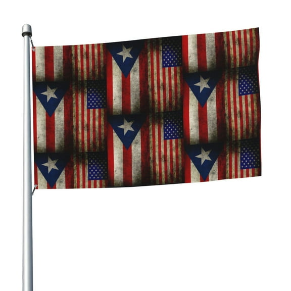 America Puerto-Rico-Flag Flag 5x8 Ft Print Vivid Color Outdoors Indoors Light-Weight Polyester Flags