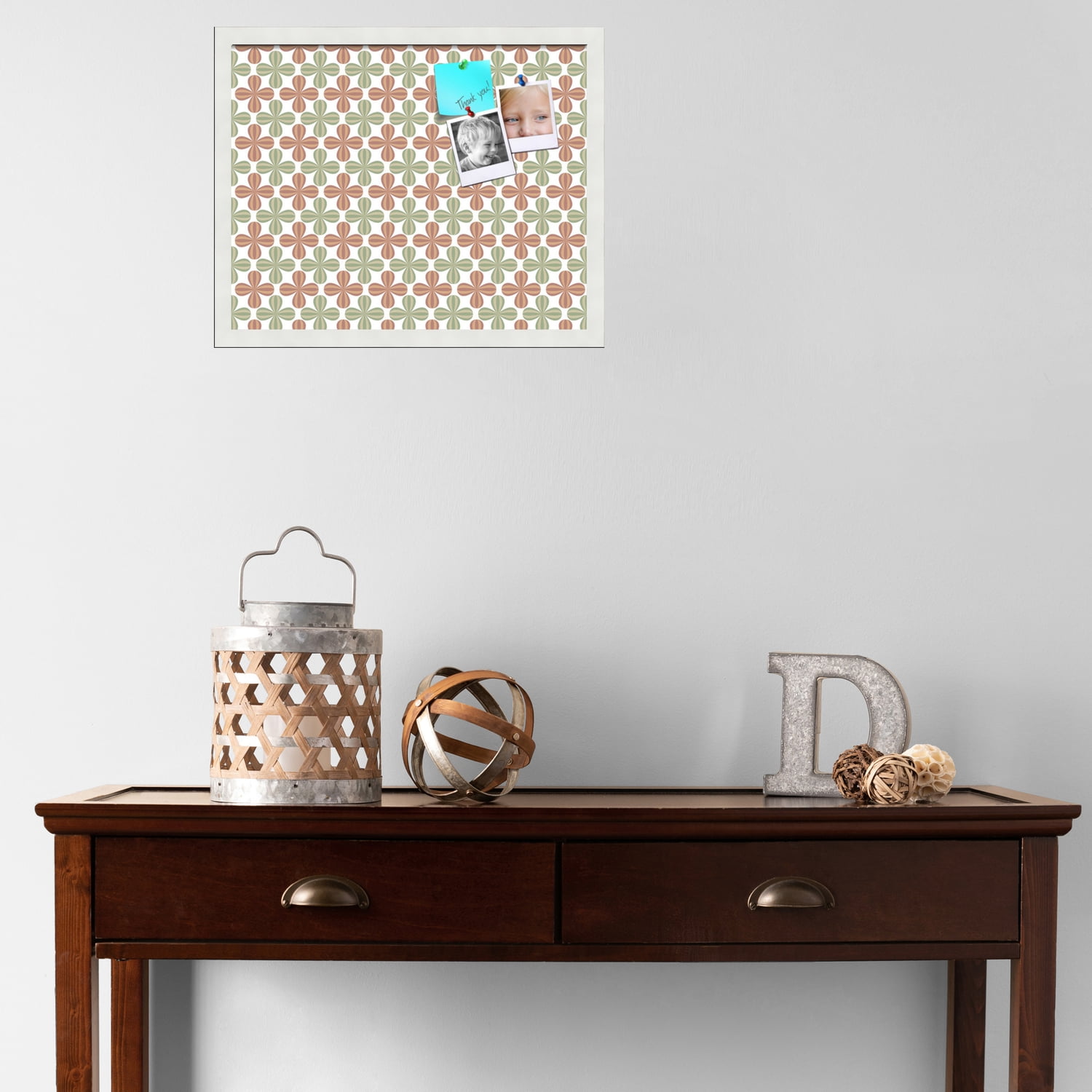 PinPix ArtToFrames 18x14 Custom Cork Bulletin Board    Poster Board Has a Fabric Style Canvas Finish, Framed in Satin White Frame (PinPix-558)
