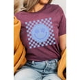 thumbnail image 3 of Snowflake Smiley Face Checker Winter Graphic Tee T-Shirt, 3 of 9