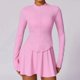thumbnail image 1 of Conjunto deportivo de 2 piezas para mujer, traje de Yoga, ropa deportiva de manga larga, Top deportivo, Falda corta, mallas de entrenamiento para gimnasio, ropa de gimnasio, 1 of 5